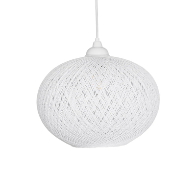 GLOBOSTAR® SOLEI 205-0008 Boho Κρεμαστό Φωτιστικό Οροφής με Ντουί 1 x E27 AC 220-240V IP20 - Λευκό - M30 x Π30 x Υ26cm