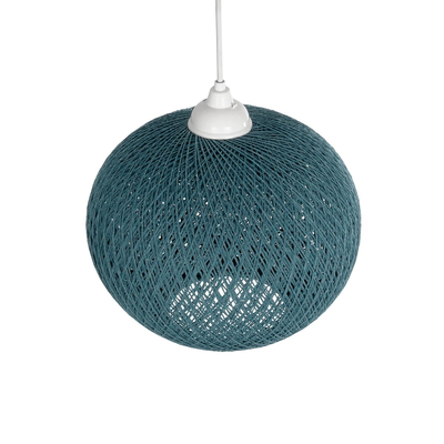 GLOBOSTAR® SOLEI 205-0011 Boho Κρεμαστό Φωτιστικό Οροφής με Ντουί 1 x E27 AC 220-240V IP20 - Τιρκουάζ - M30 x Π30 x Υ26cm