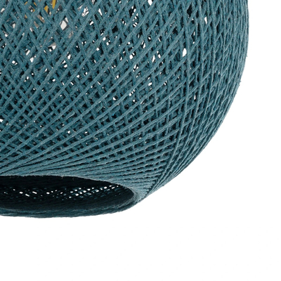 GLOBOSTAR® SOLEI 205-0012 Boho Κρεμαστό Φωτιστικό Οροφής με Ντουί 1 x E27 AC 220-240V IP20 - Τιρκουάζ - M20 x Π20 x Υ25cm