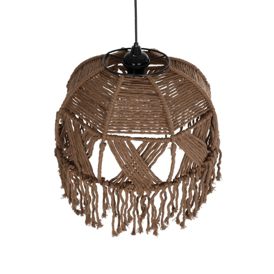 GLOBOSTAR® TONA 205-0016 Boho Κρεμαστό Φωτιστικό Οροφής με Ντουί 1 x E27 AC 220-240V IP20 - Καφέ- M40 x Π40 x Υ38cm