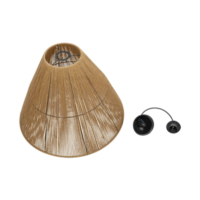 GLOBOSTAR® HUTT 205-0018 Boho Κρεμαστό Φωτιστικό Οροφής με Ντουί 1 x E27 AC 220-240V IP20 - Μπεζ - M50 x Π50 x Υ40cm