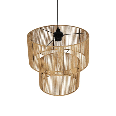 GLOBOSTAR® ROXXI 205-0019 Boho Κρεμαστό Φωτιστικό Οροφής με Ντουί 1 x E27 AC 220-240V IP20 - Μπεζ - M35 x Π35 x Υ37cm