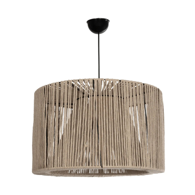 GLOBOSTAR® ZYLINDER 205-0022 Boho Κρεμαστό Φωτιστικό Οροφής με Ντουί 1 x E27 AC 220-240V IP20 - Μπεζ - M50 x Π50 x Υ32cm