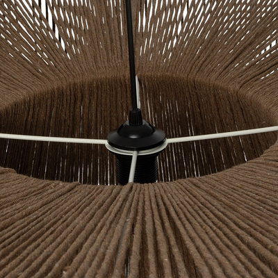 GLOBOSTAR® ZYLINDER 205-0023 Boho Κρεμαστό Φωτιστικό Οροφής με Ντουί 1 x E27 AC 220-240V IP20 - Καφέ - M80 x Π80 x Υ51cm