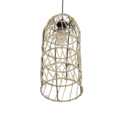 GLOBOSTAR® NETI 205-0024 Boho Κρεμαστό Φωτιστικό Οροφής με Ντουί 1 x E27 AC 220-240V IP20 - Μπεζ - M20 x Π20 x Υ49cm