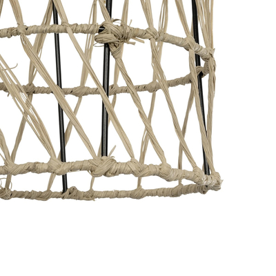 GLOBOSTAR® NETI 205-0024 Boho Κρεμαστό Φωτιστικό Οροφής με Ντουί 1 x E27 AC 220-240V IP20 - Μπεζ - M20 x Π20 x Υ49cm