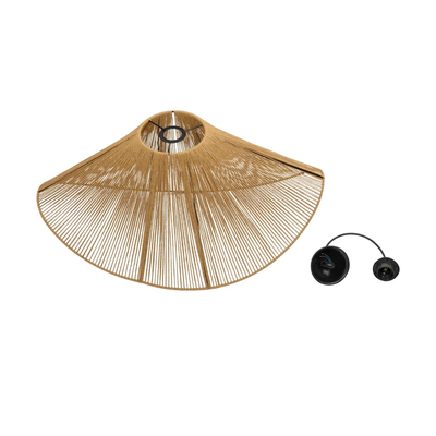 GLOBOSTAR® ELDA 205-0033 Boho Κρεμαστό Φωτιστικό Οροφής με Ντουί 1 x E27 AC 220-240V IP20 - Μπεζ - M68 x Π34 x Υ39cm