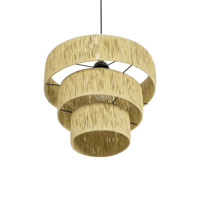 GLOBOSTAR® COROIN 205-0034 Boho Κρεμαστό Φωτιστικό Οροφής με Ντουί 1 x E27 AC 220-240V IP20 - Μπεζ - M40 x Π40 x Υ35cm