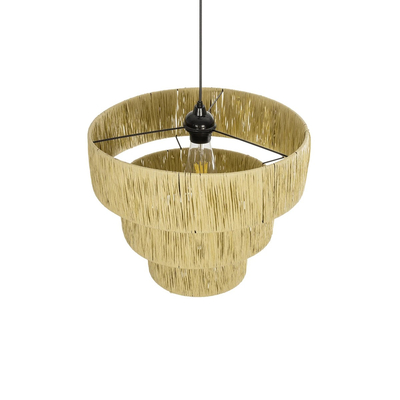 GLOBOSTAR® COROIN 205-0034 Boho Κρεμαστό Φωτιστικό Οροφής με Ντουί 1 x E27 AC 220-240V IP20 - Μπεζ - M40 x Π40 x Υ35cm