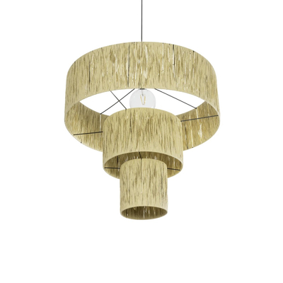 GLOBOSTAR® COROIN 205-0035 Boho Κρεμαστό Φωτιστικό Οροφής με Ντουί 1 x E27 AC 220-240V IP20 - Μπεζ - M70 x Π70 x Υ64cm