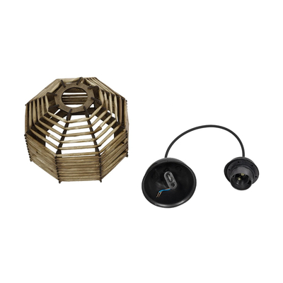 GLOBOSTAR® JUTTO 205-0040 Boho Κρεμαστό Φωτιστικό Οροφής με Ντουί 1 x E27 AC 220-240V IP20 - Μπεζ - M20 x Π20 x Υ18cm