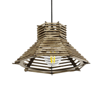 GLOBOSTAR® JUTTI 205-0042 Boho Κρεμαστό Φωτιστικό Οροφής με Ντουί 1 x E27 AC 220-240V IP20 - Μπεζ - M26 x Π26 x Υ15cm