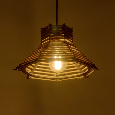 GLOBOSTAR® JUTTI 205-0042 Boho Κρεμαστό Φωτιστικό Οροφής με Ντουί 1 x E27 AC 220-240V IP20 - Μπεζ - M26 x Π26 x Υ15cm