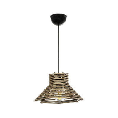 GLOBOSTAR® JUTTI 205-0042 Boho Κρεμαστό Φωτιστικό Οροφής με Ντουί 1 x E27 AC 220-240V IP20 - Μπεζ - M26 x Π26 x Υ15cm