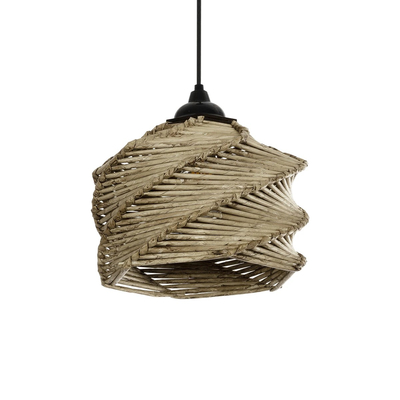 GLOBOSTAR® HUSLE 205-0044 Boho Κρεμαστό Φωτιστικό Οροφής με Ντουί 1 x E27 AC 220-240V IP20 - Μπεζ - M24 x Π24 x Υ21cm