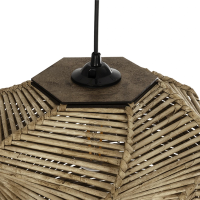 GLOBOSTAR® HUSLE 205-0045 Boho Κρεμαστό Φωτιστικό Οροφής με Ντουί 1 x E27 AC 220-240V IP20 - Μπεζ - M31 x Π31 x Υ28cm