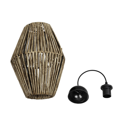 GLOBOSTAR® CASTILLO 205-0046 Boho Κρεμαστό Φωτιστικό Οροφής με Ντουί 1 x E27 AC 220-240V IP20 - Μπεζ - M26 x Π26 x Υ36cm