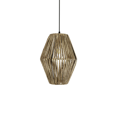 GLOBOSTAR® CASTILLO 205-0046 Boho Κρεμαστό Φωτιστικό Οροφής με Ντουί 1 x E27 AC 220-240V IP20 - Μπεζ - M26 x Π26 x Υ36cm