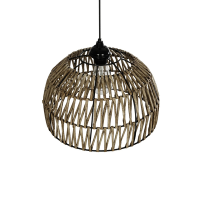 GLOBOSTAR® ARANCIA 205-0047 Boho Κρεμαστό Φωτιστικό Οροφής με Ντουί 1 x E27 AC 220-240V IP20 - Μπεζ - M35 x Π35 x Υ26cm