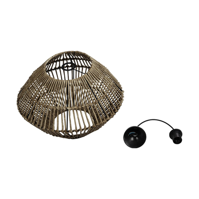 GLOBOSTAR® KEGEL 205-0048 Boho Κρεμαστό Φωτιστικό Οροφής με Ντουί 1 x E27 AC 220-240V IP20 - Μπεζ - M46 x Π46 x Υ35cm