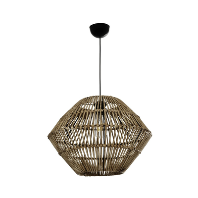 GLOBOSTAR® KEGEL 205-0048 Boho Κρεμαστό Φωτιστικό Οροφής με Ντουί 1 x E27 AC 220-240V IP20 - Μπεζ - M46 x Π46 x Υ35cm