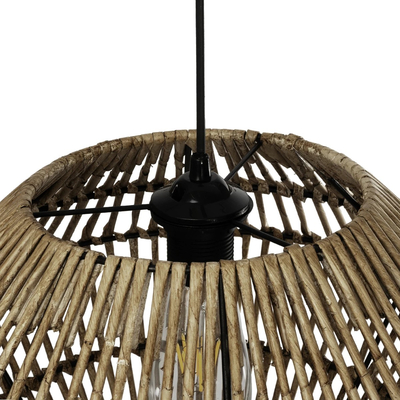 GLOBOSTAR® KEGEL 205-0048 Boho Κρεμαστό Φωτιστικό Οροφής με Ντουί 1 x E27 AC 220-240V IP20 - Μπεζ - M46 x Π46 x Υ35cm