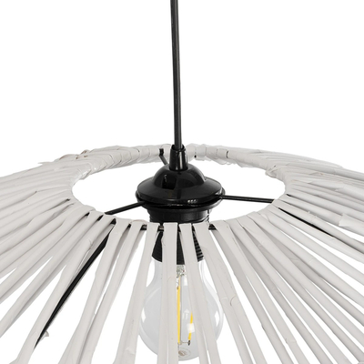 GLOBOSTAR® JAPAN 205-0052 Boho Κρεμαστό Φωτιστικό Οροφής με Ντουί 1 x E27 AC 220-240V IP20 - Λευκό - M40 x Π40 x Υ8cm