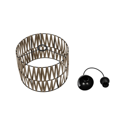 GLOBOSTAR® MARS 205-0054 Boho Κρεμαστό Φωτιστικό Οροφής με Ντουί 1 x E27 AC 220-240V IP20 - Μπεζ - M30 x Π30 x Υ24cm