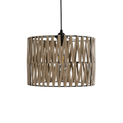 GLOBOSTAR® MARS 205-0054 Boho Κρεμαστό Φωτιστικό Οροφής με Ντουί 1 x E27 AC 220-240V IP20 - Μπεζ - M30 x Π30 x Υ24cm