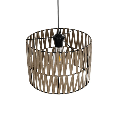 GLOBOSTAR® MARS 205-0054 Boho Κρεμαστό Φωτιστικό Οροφής με Ντουί 1 x E27 AC 220-240V IP20 - Μπεζ - M30 x Π30 x Υ24cm