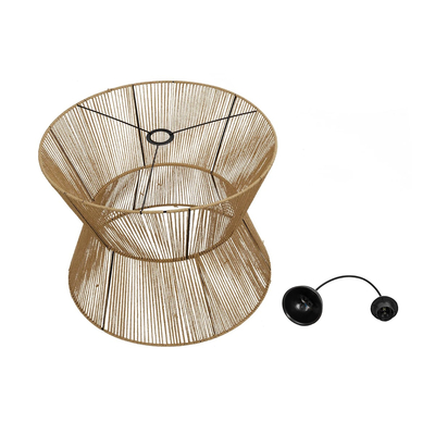 GLOBOSTAR® UPCONE 205-0056 Boho Κρεμαστό Φωτιστικό Οροφής με Ντουί 1 x E27 AC 220-240V IP20 - Μπεζ - M50 x Π50 x Υ43cm