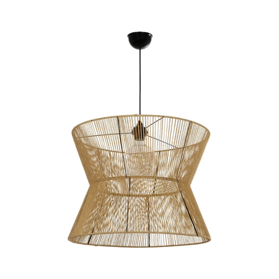 GLOBOSTAR® UPCONE 205-0056 Boho Κρεμαστό Φωτιστικό Οροφής με Ντουί 1 x E27 AC 220-240V IP20 - Μπεζ - M50 x Π50 x Υ43cm