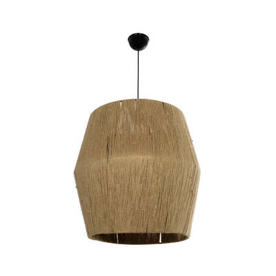 GLOBOSTAR® CONE 205-0058 Boho Κρεμαστό Φωτιστικό Οροφής με Ντουί 1 x E27 AC 220-240V IP20 - Μπεζ - M55 x Π55 x Υ50cm