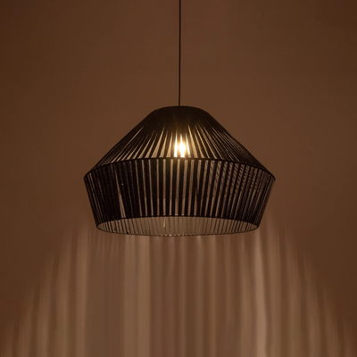 GLOBOSTAR® NUI 205-0062 Boho Κρεμαστό Φωτιστικό Οροφής με Ντουί 1 x E27 AC 220-240V IP20 - Μαύρο - M60 x Π60 x Υ41cm