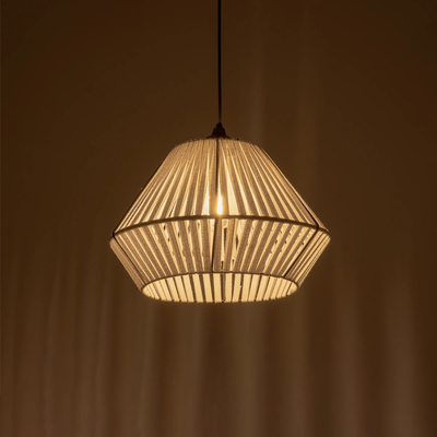 GLOBOSTAR® NUI 205-0063 Boho Κρεμαστό Φωτιστικό Οροφής με Ντουί 1 x E27 AC 220-240V IP20 - Λευκό - M36 x Π36 x Υ27cm