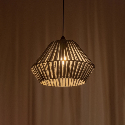 GLOBOSTAR® NUI 205-0065 Boho Κρεμαστό Φωτιστικό Οροφής με Ντουί 1 x E27 AC 220-240V IP20 - Γκρι - M36 x Π36 x Υ27cm