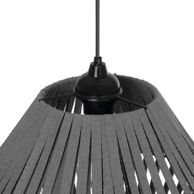 GLOBOSTAR® NUI 205-0065 Boho Κρεμαστό Φωτιστικό Οροφής με Ντουί 1 x E27 AC 220-240V IP20 - Γκρι - M36 x Π36 x Υ27cm