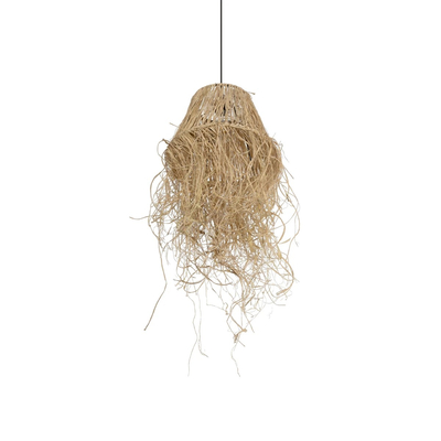 GLOBOSTAR® HERBE 205-0073 Boho Κρεμαστό Φωτιστικό Οροφής με Ντουί 1 x E27 AC 220-240V IP20 - Μπεζ - M30 x Π30 x Υ40cm