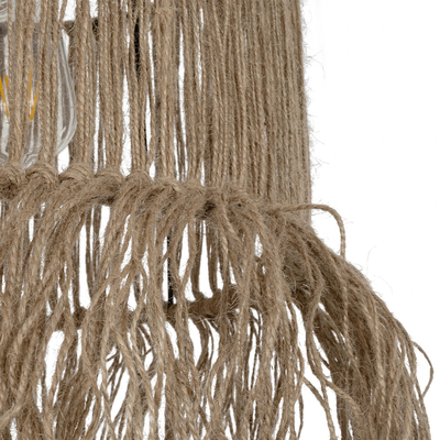 GLOBOSTAR® REGEN 205-0074 Boho Κρεμαστό Φωτιστικό Οροφής με Ντουί 1 x E27 AC 220-240V IP20 - Μπεζ - M30 x Π30 x Υ40cm