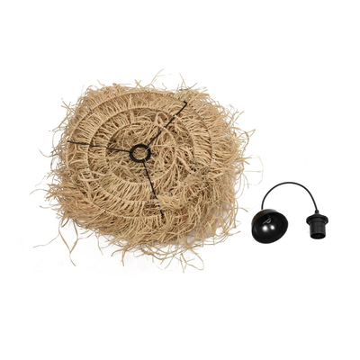 GLOBOSTAR® LIETUS 205-0079 Boho Κρεμαστό Φωτιστικό Οροφής με Ντουί 1 x E27 AC 220-240V IP20 - Μπεζ - M45 x Π45 x Υ50cm