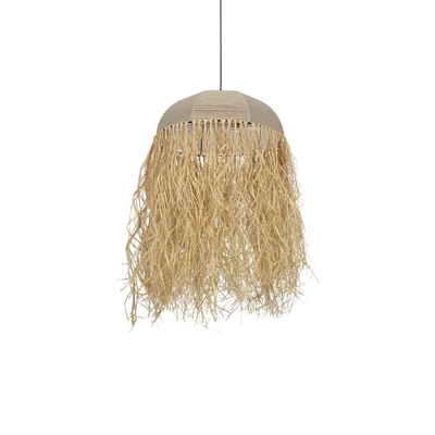 GLOBOSTAR® PLUVIA 205-0080 Boho Κρεμαστό Φωτιστικό Οροφής με Ντουί 1 x E27 AC 220-240V IP20 - Μπεζ - M50 x Π50 x Υ80cm