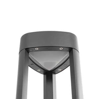 GLOBOSTAR® RODEMA 90545 Φωτιστικό Κολωνάκι Κήπου LED 15W 1500lm 60° AC 220-240V Αδιάβροχο IP65 Θερμό Λευκό 2700K - Γκρι Ανθρακί - Μ16.5 x Π16.5 x Υ60cm - 3 Χρόνια Εγγύηση