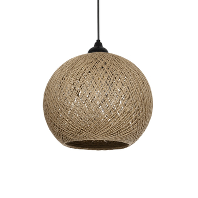 GLOBOSTAR® SOLEI 205-0002 Boho Κρεμαστό Φωτιστικό Οροφής με Ντουί 1 x E27 AC 220-240V IP20 - Μπεζ - M30 x Π30 x Υ26cm