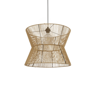 GLOBOSTAR® UPCONE 205-0056 Boho Κρεμαστό Φωτιστικό Οροφής με Ντουί 1 x E27 AC 220-240V IP20 - Μπεζ - M50 x Π50 x Υ43cm