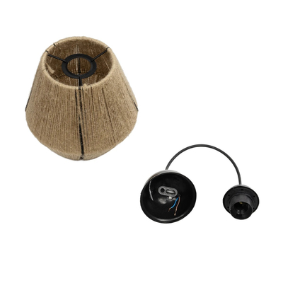 GLOBOSTAR® PULVIS 205-0083 Boho Κρεμαστό Φωτιστικό Οροφής με Ντουί 1 x E27 AC 220-240V IP20 - Μπεζ - M22 x Π22 x Υ22cm