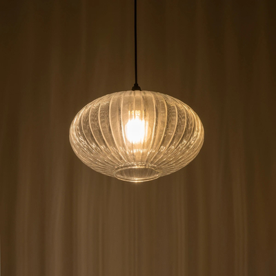 GLOBOSTAR® PERA 206-0009 Μοντέρνο Κρεμαστό Φωτιστικό Οροφής με Ντουί 1 x E27 AC 220-240V IP20 - Διάφανο - Μ30 x Π30 x Υ22cm