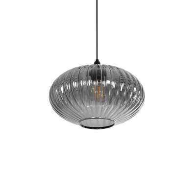 GLOBOSTAR® PERA 206-0010 Μοντέρνο Κρεμαστό Φωτιστικό Οροφής με Ντουί 1 x E27 AC 220-240V IP20 - Μαύρο Φιμέ - Μ30 x Π30 x Υ22cm