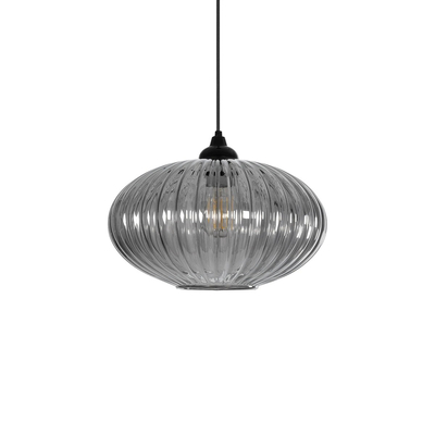 GLOBOSTAR® PERA 206-0010 Μοντέρνο Κρεμαστό Φωτιστικό Οροφής με Ντουί 1 x E27 AC 220-240V IP20 - Μαύρο Φιμέ - Μ30 x Π30 x Υ22cm