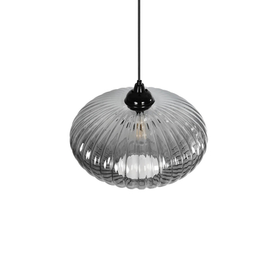 GLOBOSTAR® PERA 206-0010 Μοντέρνο Κρεμαστό Φωτιστικό Οροφής με Ντουί 1 x E27 AC 220-240V IP20 - Μαύρο Φιμέ - Μ30 x Π30 x Υ22cm