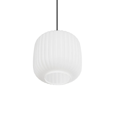 GLOBOSTAR® MELONI 206-0015 Μοντέρνο Κρεμαστό Φωτιστικό Οροφής με Ντουί 1 x E27 AC 220-240V IP20 - Λευκό - Μ20 x Π20 x Υ24cm